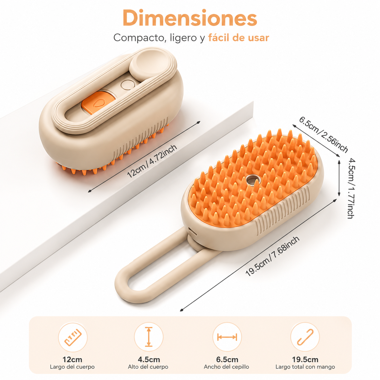 Cepillo de Vapor 3 en 1 para Perros
